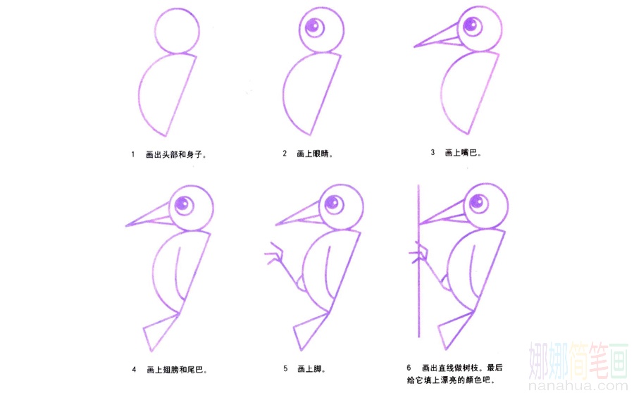 啄木鸟的画法