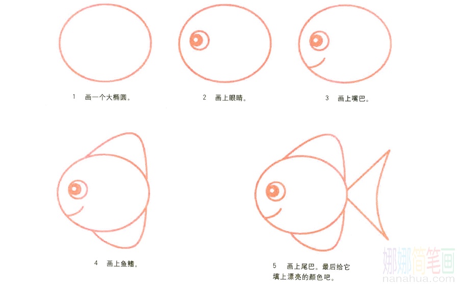 胖头鱼的画法