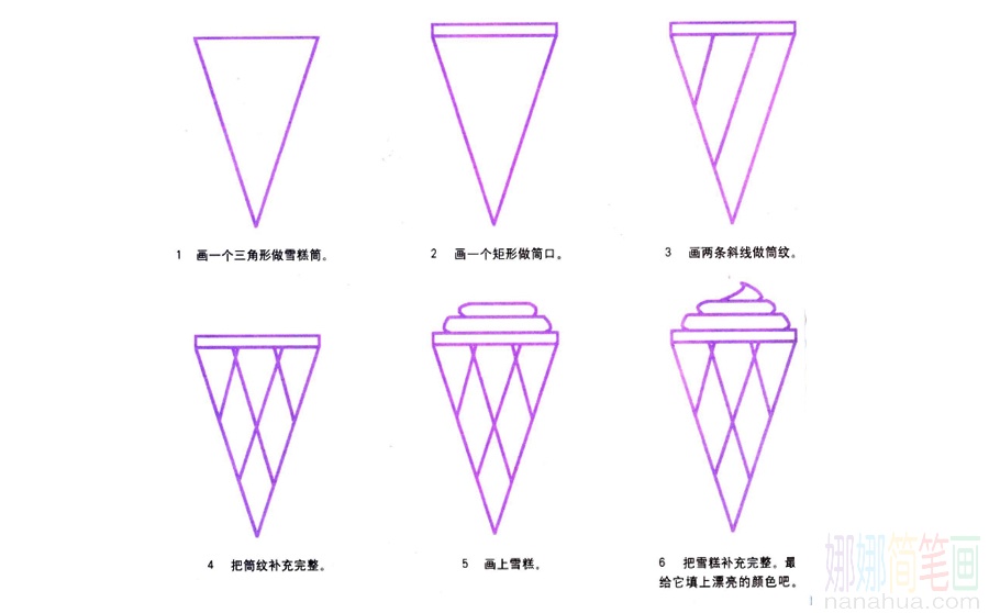 甜筒冰淇淋的画法