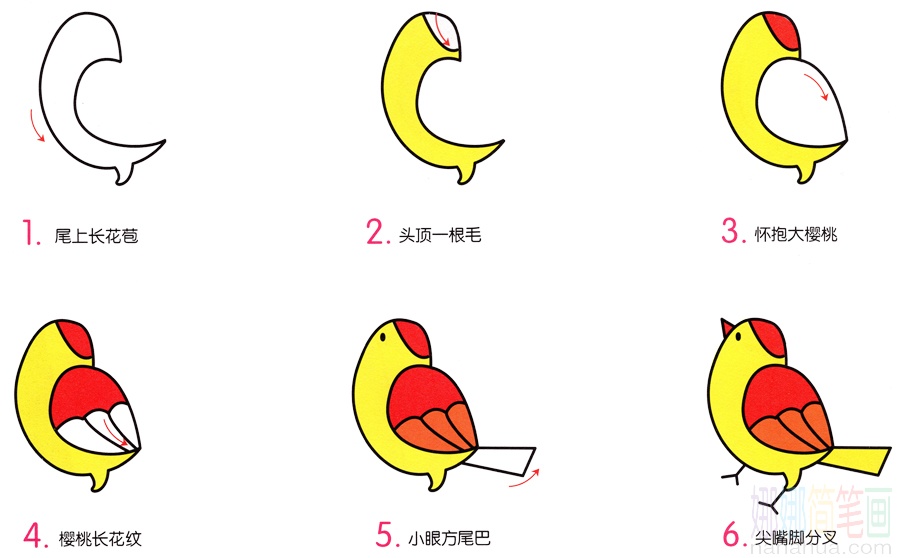 小黄雀的画法