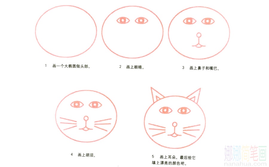 大脸猫的画法