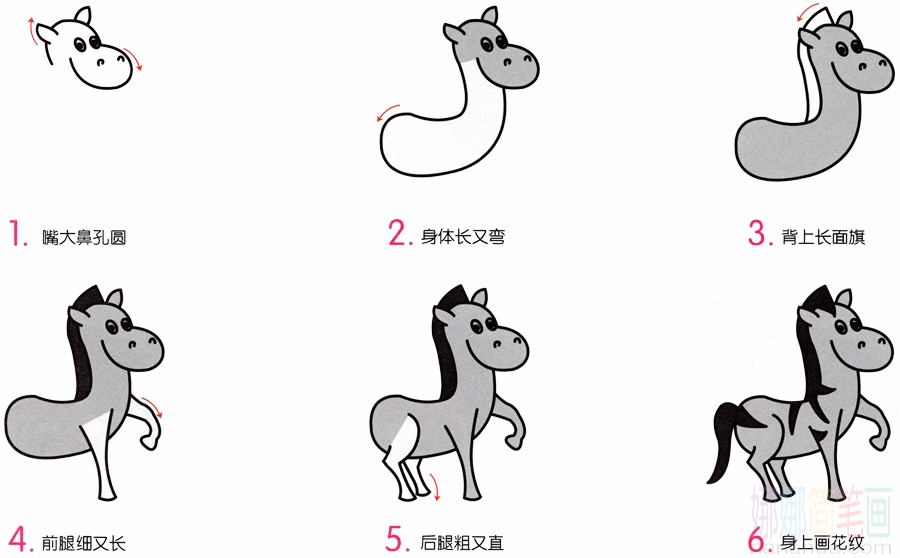 小斑马的画法