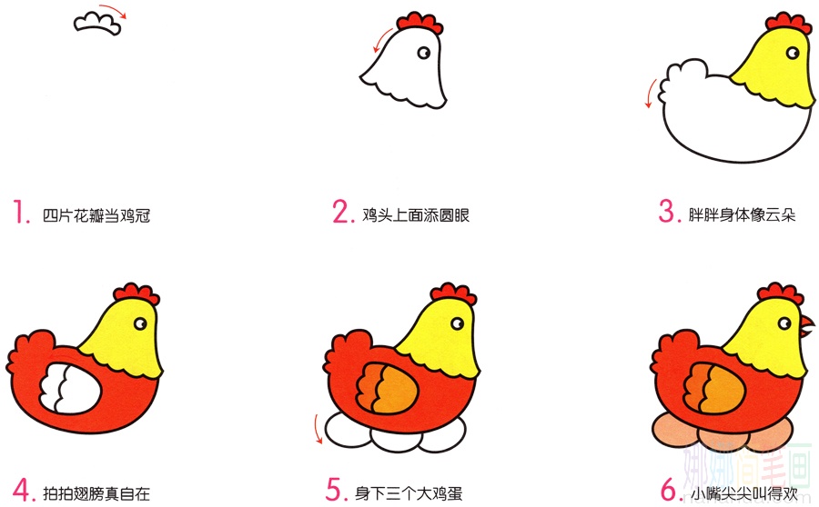 小母鸡的画法