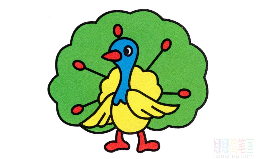 小孔雀的画法