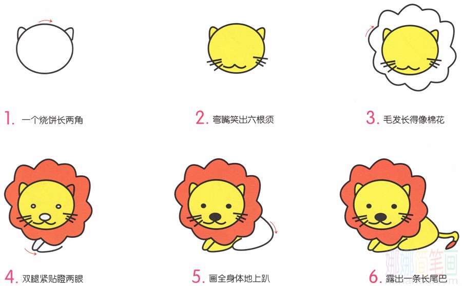 小狮子的画法