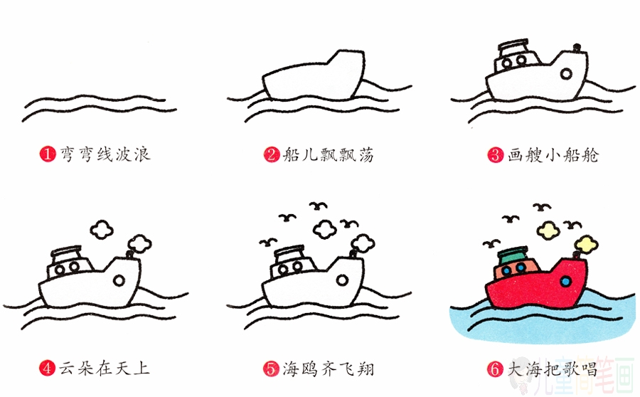 大轮船的画法