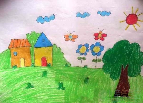 少儿我心中的绿色家园儿童绘画作品图片/儿童简笔画 少儿我心中的绿色家园儿童绘画作品图片