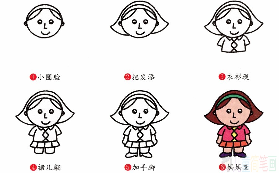 妈妈的简笔画画法步骤图解