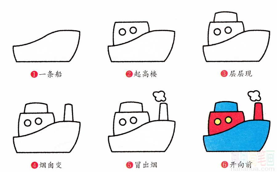 轮船的画法