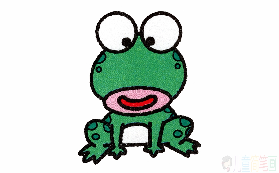 可爱的小青蛙简笔画画法素材