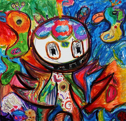 生气时候的妈妈-儿童抽象画作品