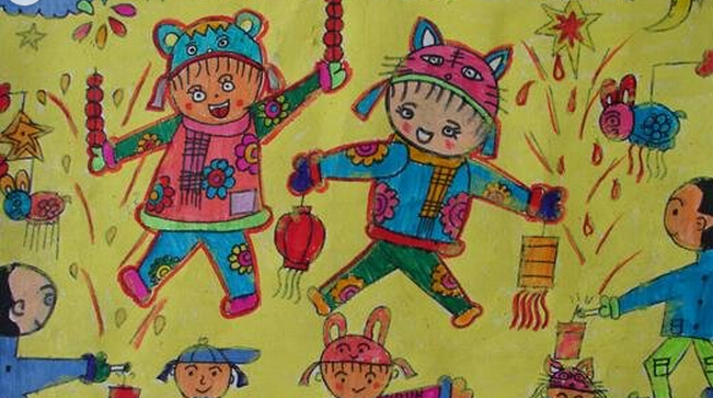 冰糖葫芦儿童画作品.我的冰糖葫芦