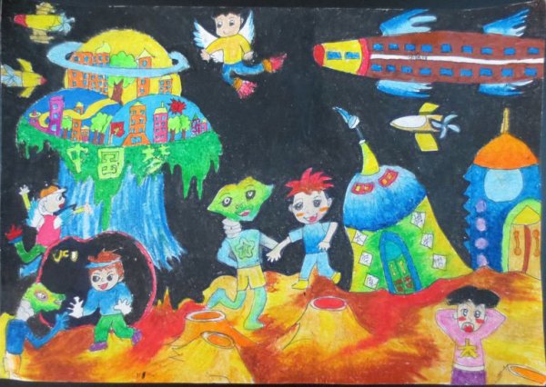 我的中国梦儿童画作品