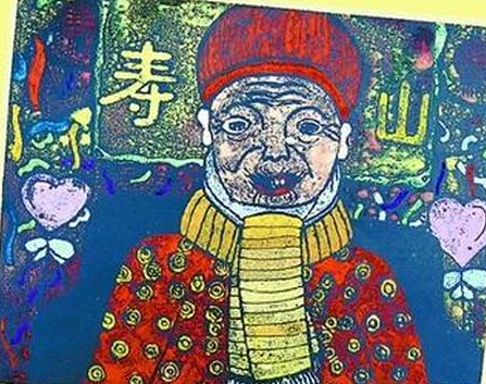 我的奶奶-重阳节儿童画作品