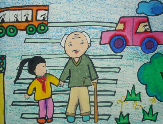 感恩重阳节儿童图画作品