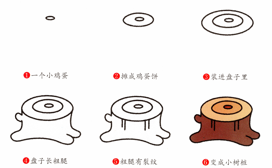 树桩的简笔画画法