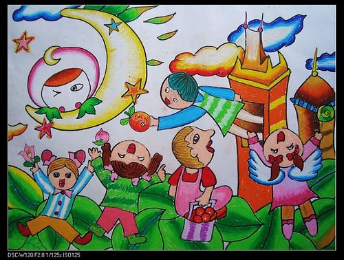 中秋节的儿童画作品