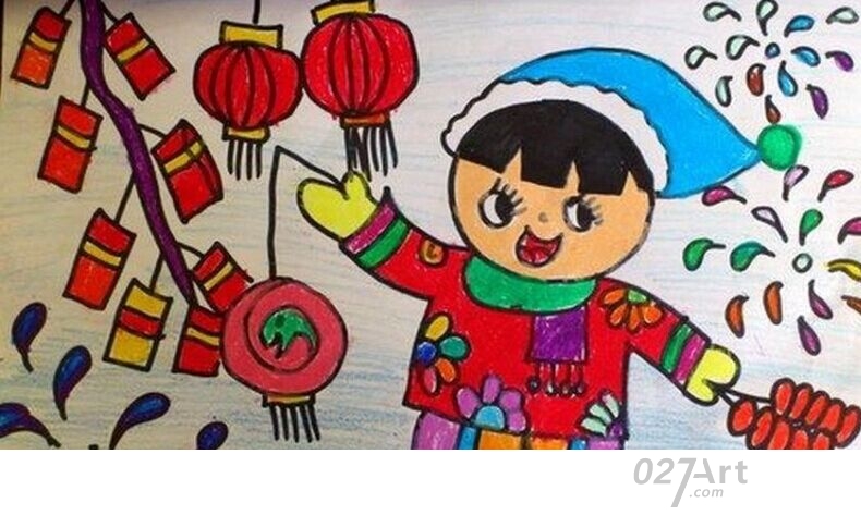 2019春节的儿童画作品