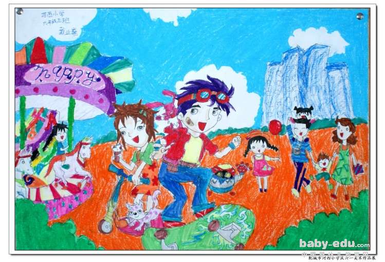 欢乐节日儿童画-六一奇舞飞扬儿童画