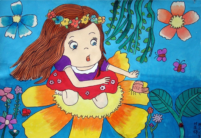 花仙子儿童画_儿童画蜡笔画作品-儿童简笔画大全网