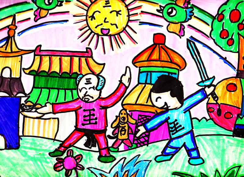 我爱我家儿童画作品合集