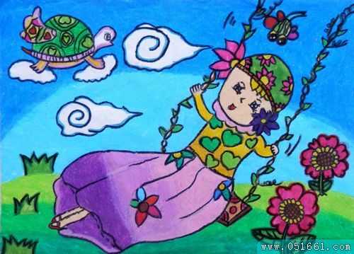 花仙子儿童画_儿童画蜡笔画作品-儿童简笔画大全网