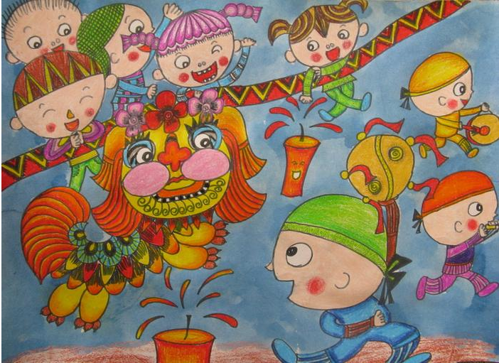 2019春节的儿童画作品