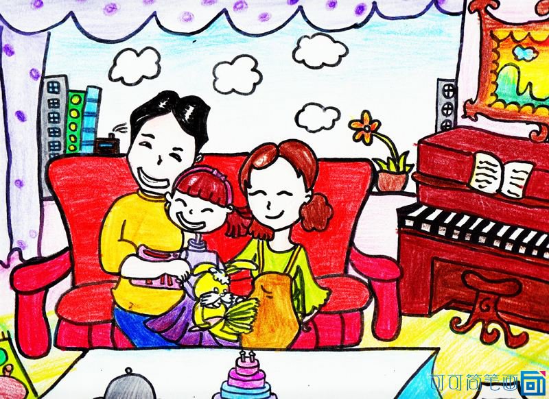 我爱我家儿童画作品合集