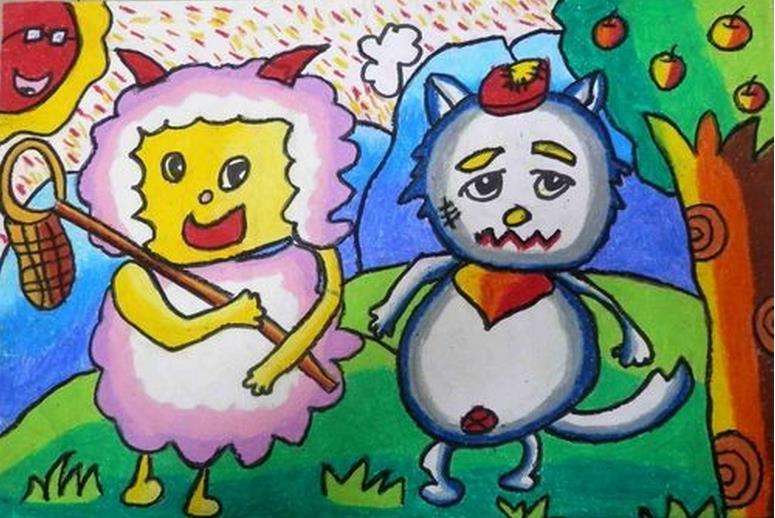 懒羊羊与灰太狼儿童画