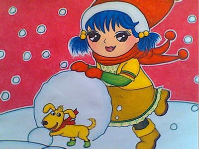 元宵节我和狗狗滚雪球
