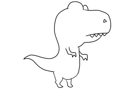 霸王龙卡通简笔画步骤