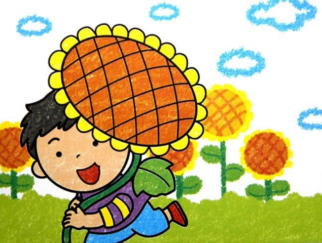 儿童画：好大的向日葵