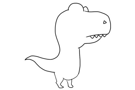 霸王龙卡通简笔画步骤