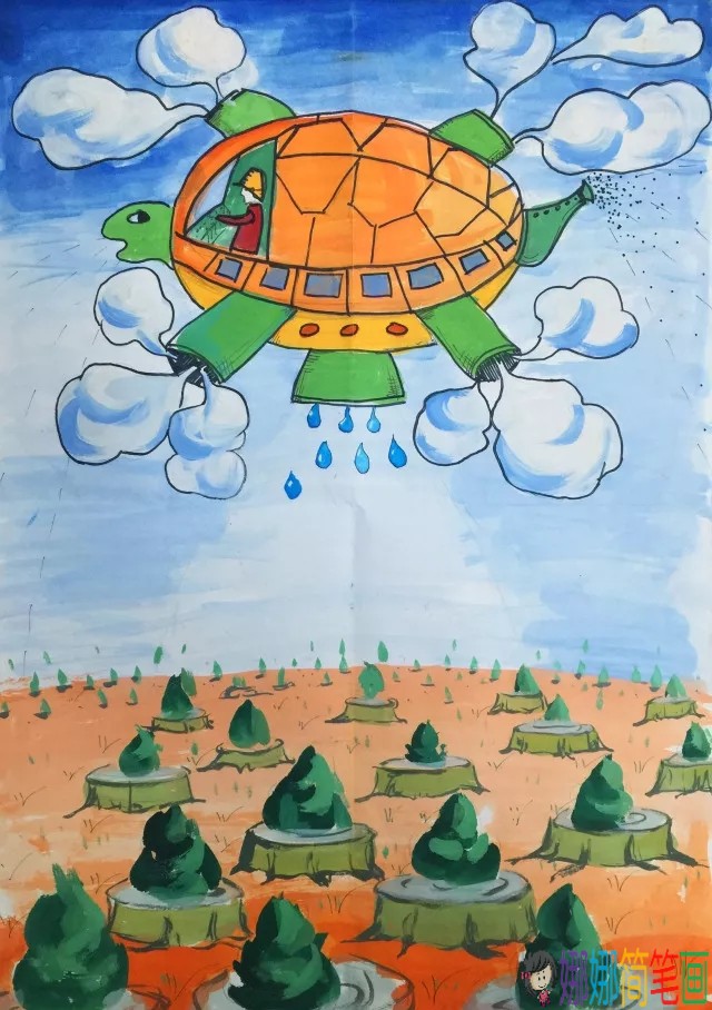 奇思妙想创意优秀儿童画欣赏图片-奇妙小屋