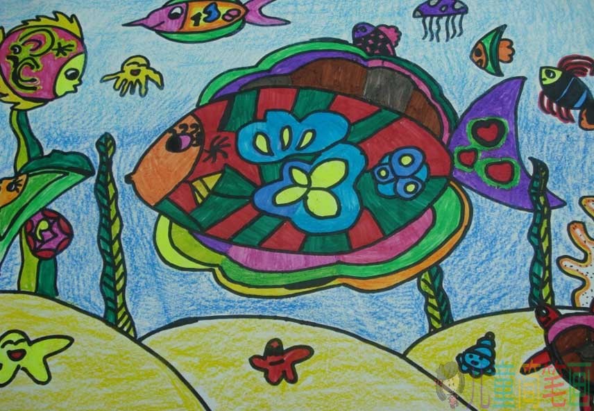 关于海底世界绘画作品