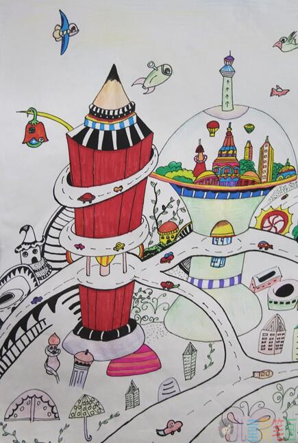 科学幻想绘画创意作品