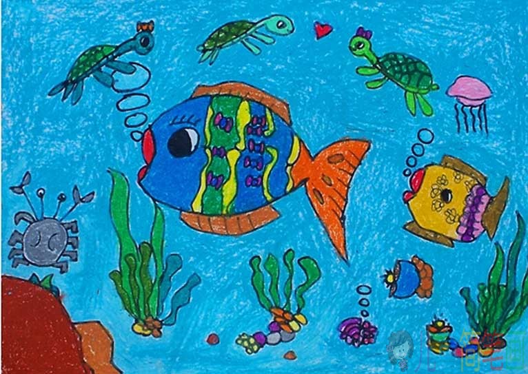关于海底世界绘画作品