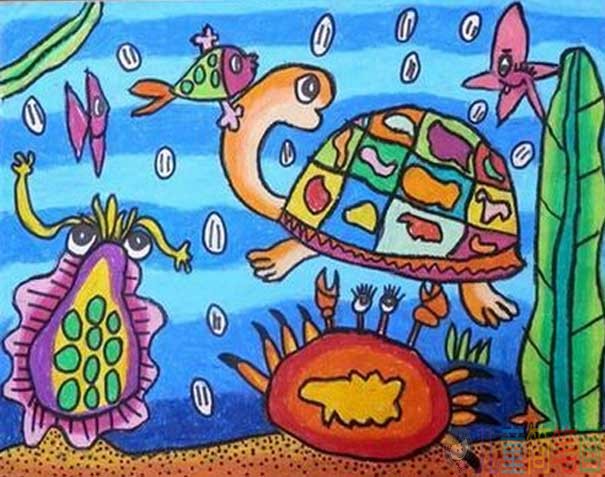 关于海底世界绘画作品