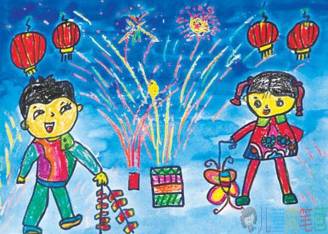 红红火火2019农历过新年儿童画作品