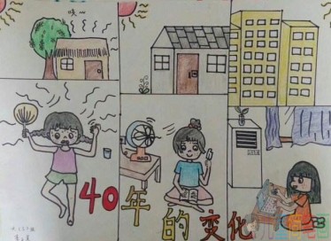 改革开放40周年主题儿童画