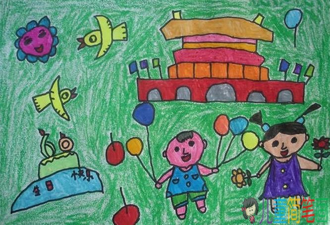 小学生国庆节画画图片大全简笔画作品