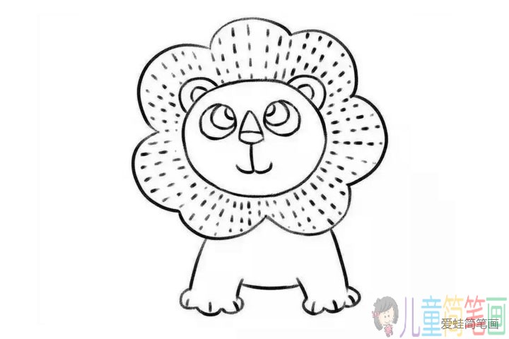 教小朋友简单几步画一只萌萌哒的小狮子