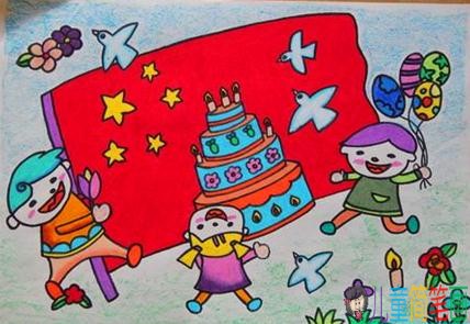 小学生国庆节画画图片大全简笔画作品