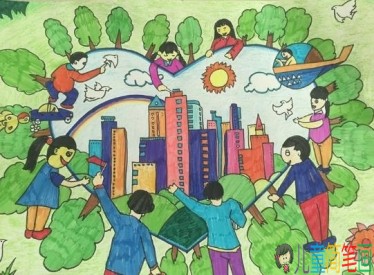 纪念改革开放40周年主题儿童画图片