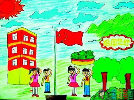 简单漂亮的幼儿园中班国庆节画画作品