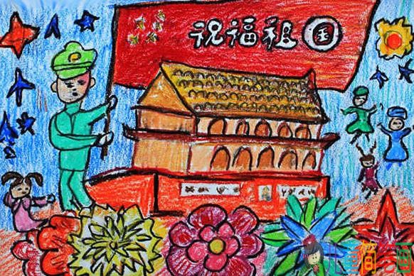 小学生国庆节画画图片大全简笔画作品
