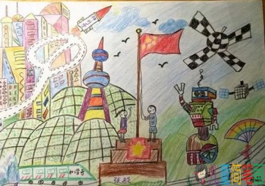 纪念改革开放40周年主题儿童画图片