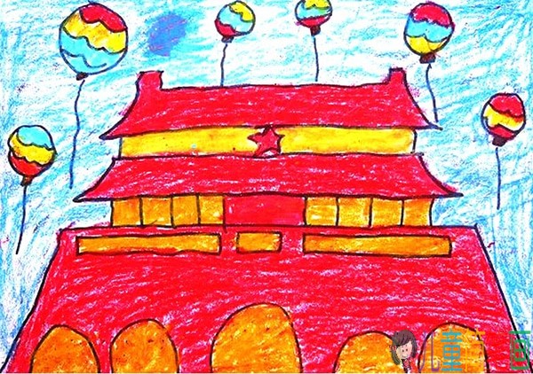 小学生国庆节画画图片大全简笔画作品