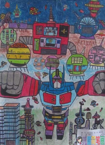 未来世界科幻画_未来城市儿童画