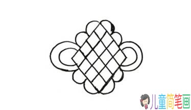喜庆的中国结简笔画画法步骤